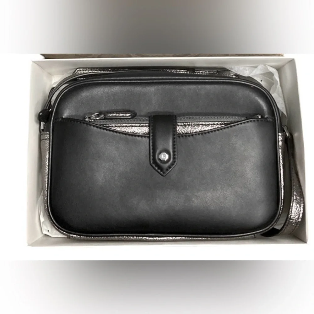 GILI Got It Love It Black Leather crossbody Purse